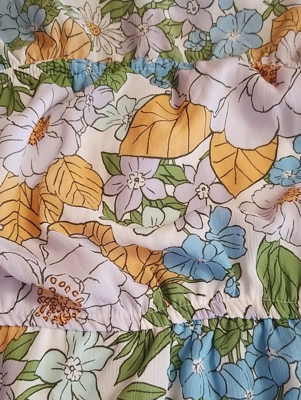 Dokotoo Floral Off-Shoulder Maxi Dress in Blue, Green & Yellow - Size L - Picture 7 of 11